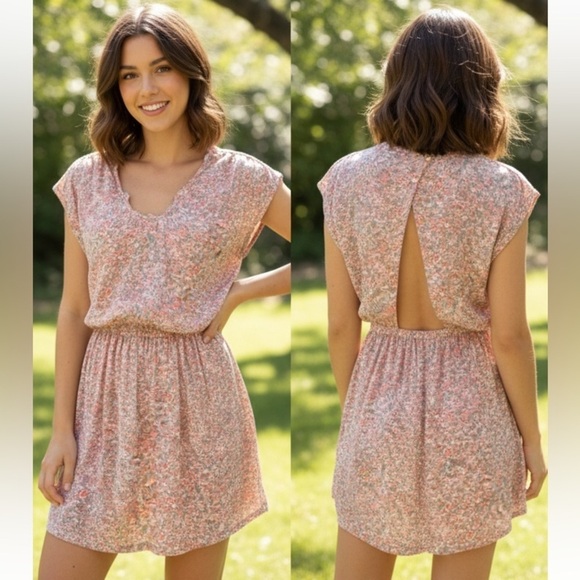 Rebecca Taylor Dresses & Skirts - Rebecca Taylor Gray and pink Floral mini dress size 4